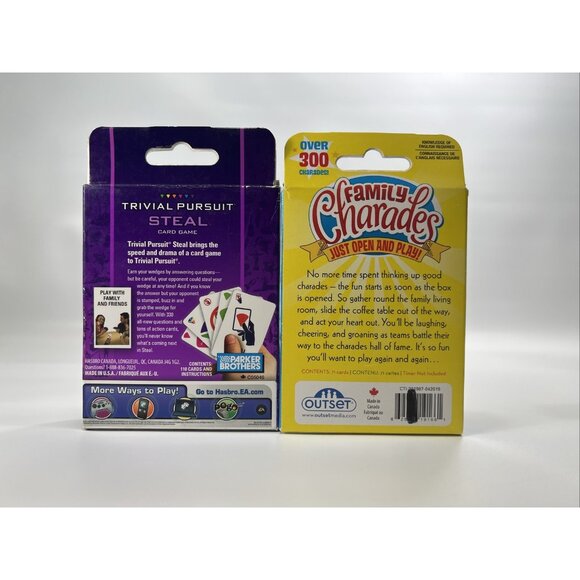 Travel Card Games 4 Pack - Monopoly, Trivial Pursuit, Family Charades *Read* - Picture 5 of 11